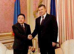 Viktor Yanukovich and Tsakhiagiin Elbegdorj