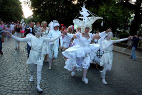 Participants of the parade of brides