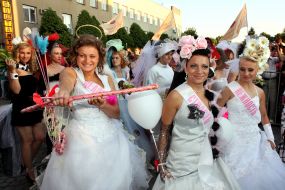 Participants of the parade of brides