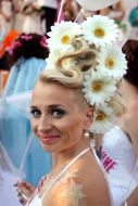 Participant of the parade of brides