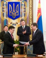 Viktor Yanukovich, Konstantin Grishchenko and Tsakhiagiin Elbegdorj