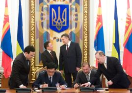 Viktor Yanukovich, Viktor Baloga and Tsakhiagiin Elbegdorj