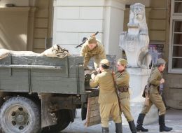 Participants of military historical reconstruction