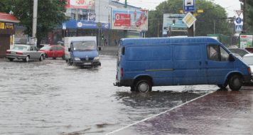 Flooded street after a shower