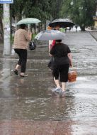 Flooded street after a shower