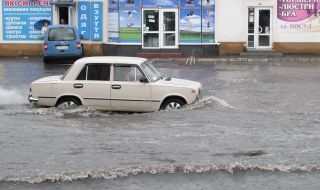 Flooded street after a shower