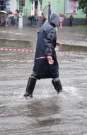 Flooded street after a shower