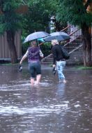 Flooded street after a shower