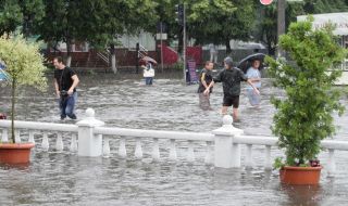 Flooded street after a shower