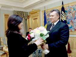 Viktor Yanukovich and Jozefina Topalli