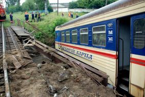Crash of electric train