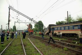 Crash of electric train
