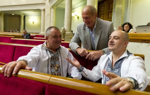 Vladimir Moysik, Yaroslav Kendzer and Ivan Stoyko