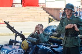 Actors in the uniform of German soldiers