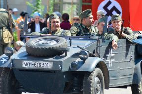 Actors in the uniform of German soldiers