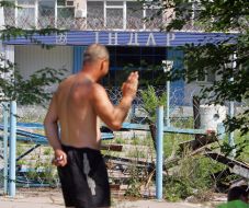 At the gates of the factory "Indar"