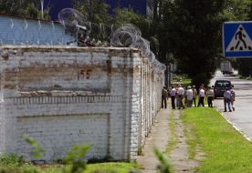 At the gates of the factory "Indar"