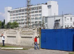 At the gates of the factory "Indar"