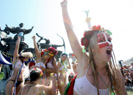 Activists of women’s right organization FEMEN