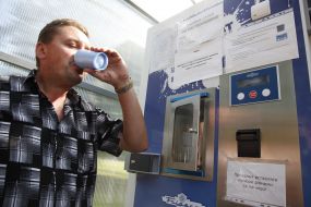 A man drinks fresh milk