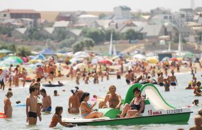 A beach in the Orlovka village