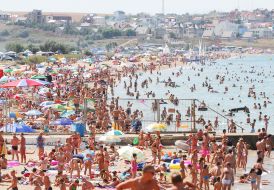 A beach in the Orlovka village