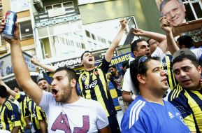 Fans of FC "Fenerbahce" (Istanbul, Turkey)