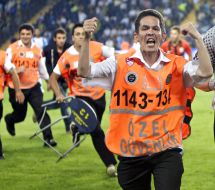 Stewards of a stadium 