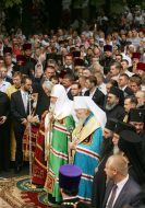 Patriarch of All Georgia Ilya II, Patriarch Kirill and Metropolitan Vladimir