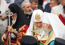 Metropolitan Vladimir, Patriarch Kirill and Patriarch of All Georgia Ilya II