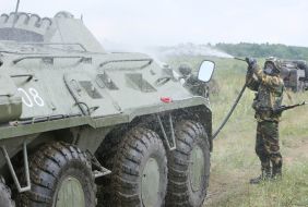 Serviceman of troops of chemical defence