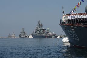 Parade of ships of the Russian Federatsy Black sea fleet 