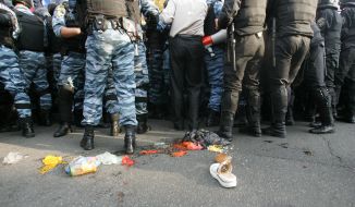 The employees of the special forces Berkut