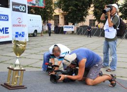 Photographers take pictures of Cup