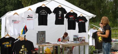 Participants of the Festival of the Ukrainian spirit "Bandershtat"