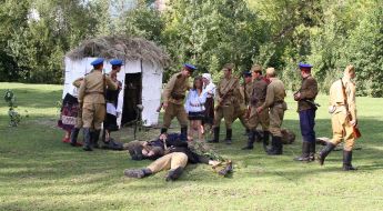 Participants of the Festival of Ukrainian spirit "Bandershtat"