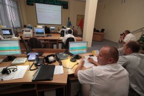 Employees of the National Center for Control and testing of space vehicles