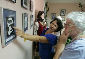 Visitors of exhibition