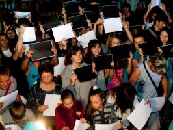 Participants of flashmob