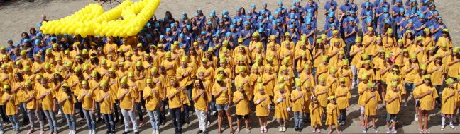 "Living" flag of Ukraine