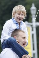 Boy in embroidered blouse