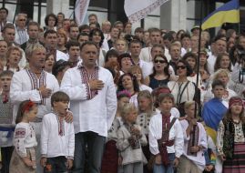 Participants of parade of vyshivankas