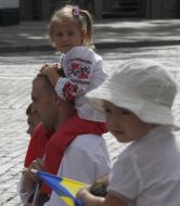 Girl in embroidered shirt