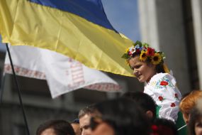 Girl in embroidered blouse