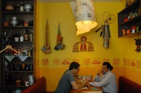 Visitors of cafe