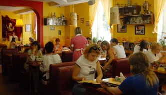 Visitors of cafe
