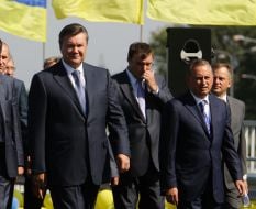 Vladimir Demishkan, Viktor Yanukovich and Boris Kolesnikov