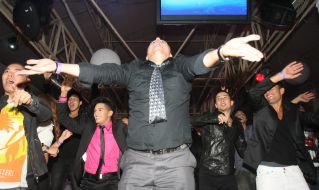 Participants of evening-party