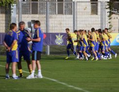 Тренировка сборной Украины по футболу