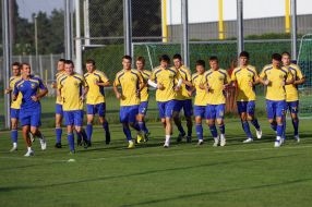 Тренировка сборной Украины по футболу